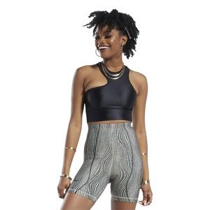 Women's Reebok Cardi B One-Shoulder Crop Tank Top